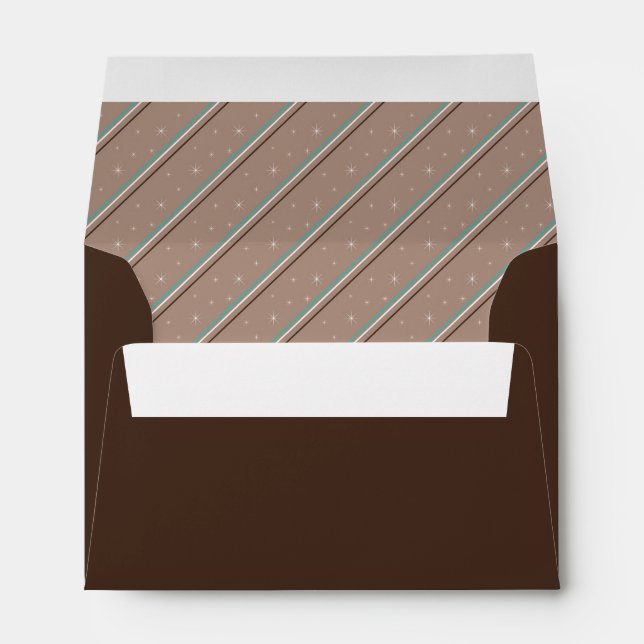Twinkling Lights Diagonal Stripe Cocoa Brown ID596 Envelope (Back (Bottom))