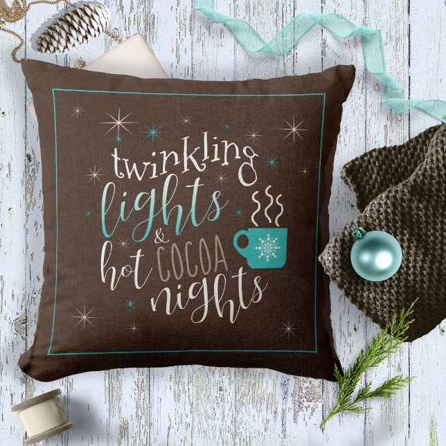 Twinkling Lights Hot Cocoa Nights ID593 Cushion (Creator Uploaded)