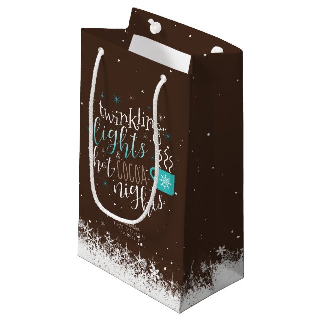 Twinkling Lights Hot Cocoa Nights ID593 Small Gift Bag (Front Angled)