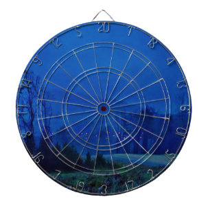Twinkling Lights in a Blue Mountain Mist Dartboard