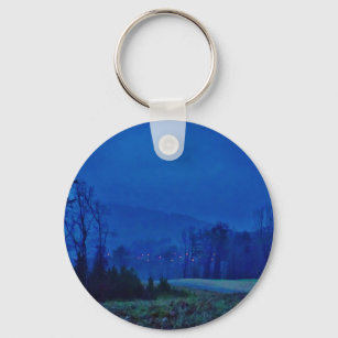 Twinkling Lights in a Blue Mountain Mist Key Ring
