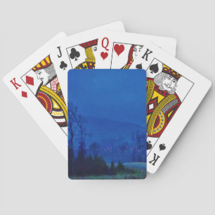 Twinkling Lights in a Blue Mountain Mist Playing Cards