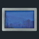 Twinkling Lights in a Blue Mountain Mist Rectangular Belt Buckle<br><div class="desc">Twinkling Lights in a Blue Mountain Mist View at dusk on Lake Arrowhead Golf course. Photo by Sandy Closs Twilight,  dusk,  blue,  Golf ,  night,  mountains ,  sunset,  lakearrowhead, "lake arrowhead" georgia</div>