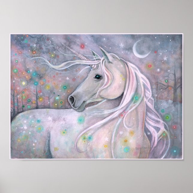 Twinkling Lights Magical Unicorn Molly Harrison Poster (Front)