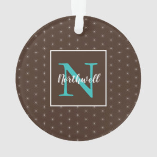 Twinkling Lights Pattern Monogram ID594 Ornament