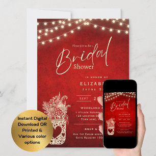 Twinkling Lights   Rustic Barn Woodland Wedding    Invitation