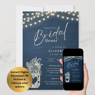 Twinkling Lights Rustic Barn Woodland Wedding Invitation