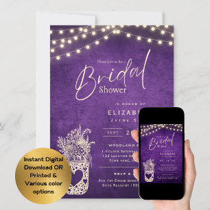 Twinkling Lights   Rustic Barn Woodland Wedding    Invitation