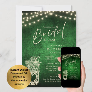 Twinkling Lights Rustic Barn Woodland Wedding Invitation