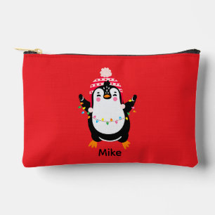 Twinkling Penguin with Christmas Lights Accessory Pouch