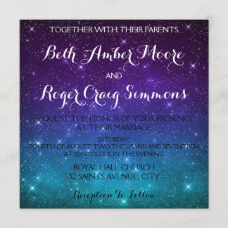 Twinkling Star Night Sky Wedding Shower Invitation