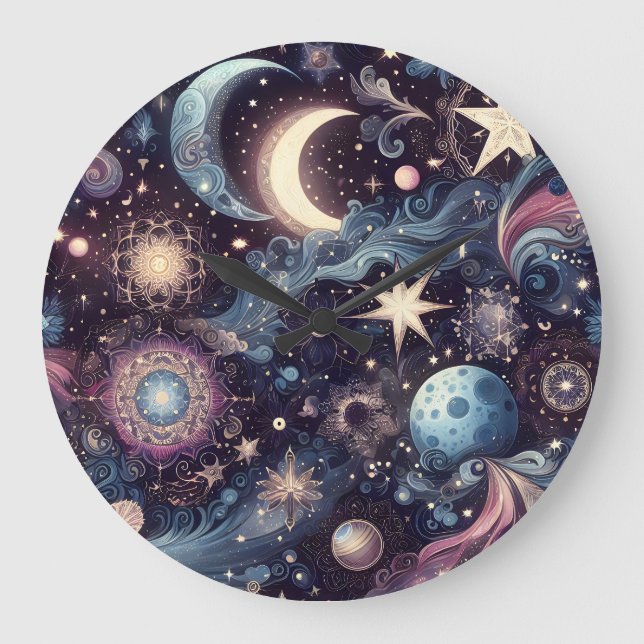 Twinkling Stardust Large Clock (Front)
