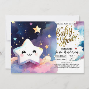 Twinkling Stardust Soiree Baby Shower Invitation