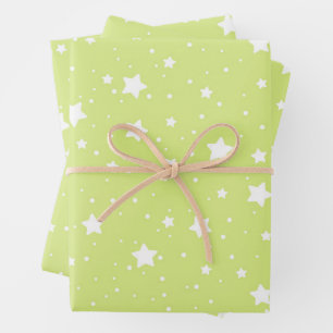 Twinkling Starry Night Sky Pattern Wrapping Paper Sheet