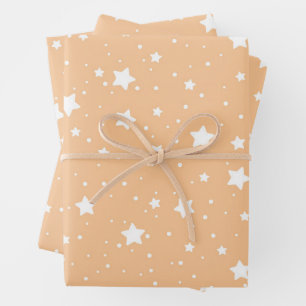 Twinkling Starry Night Sky Pattern Wrapping Paper Sheet