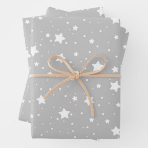 Twinkling Starry Night Sky Pattern Wrapping Paper Sheet