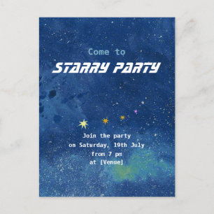 Twinkling Starry Sky Illustration Customisable Postcard