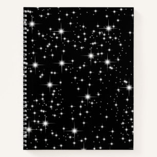 Twinkling Stars on Black Notebook