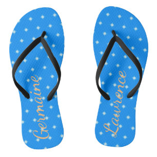 Twinkling Stars on  Blue or your Colour Flip Flops