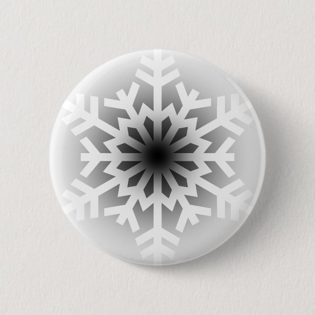 Twinkling White Snowflake 6 Cm Round Badge (Front)