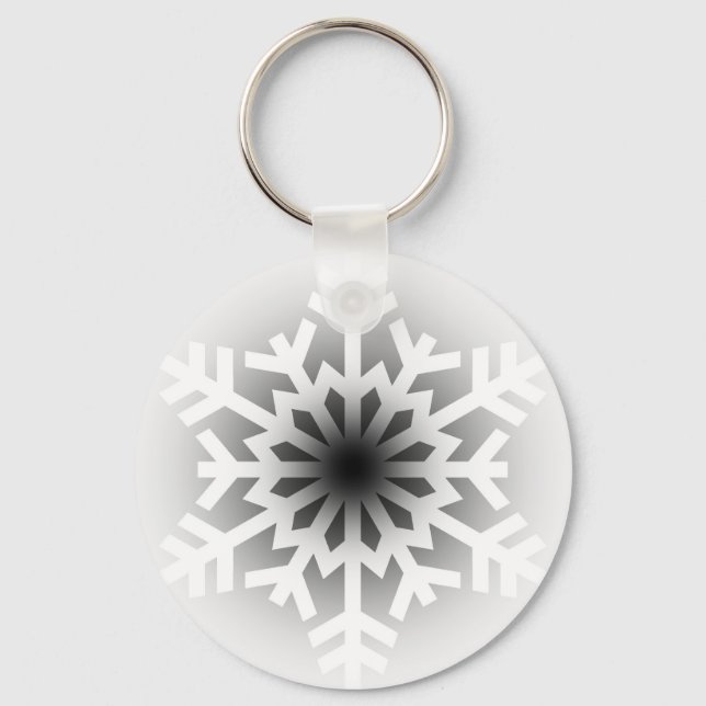 Twinkling White Snowflake Key Ring (Front)