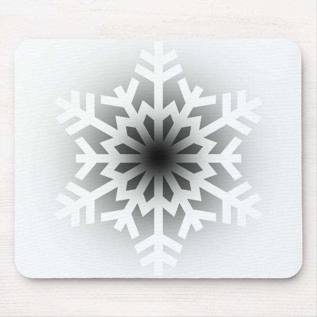 Twinkling White Snowflake Mouse Mat (Front)