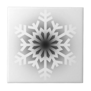 Twinkling White Snowflake Tile
