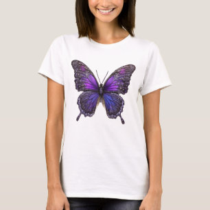 Twinkling Wings: Purple Sparkle Butterfly T-Shirt