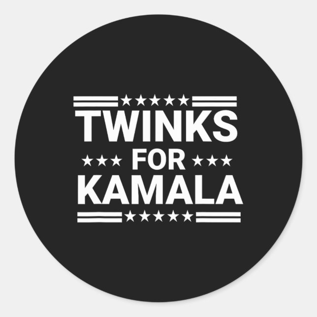 Twinks For Kamala Harris 1  Classic Round Sticker (Front)