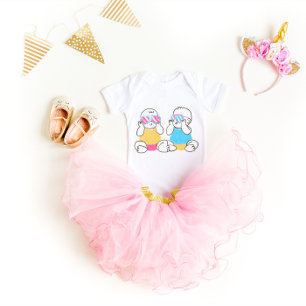 Twinnies Twincess and Twince with sunglasses Baby Bodysuit
