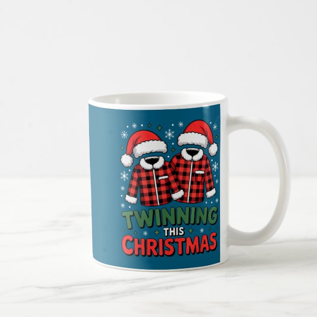 Twinning This Christmas Matching Family Holiday  Coffee Mug (Right)