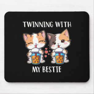 Twinning With My Bestie Cat Lovers Mouse Mat
