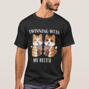 Twinning With My Bestie Two Cute Cat T-Shirt