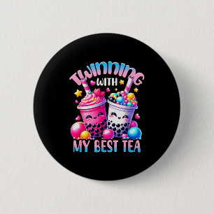 Twinning With My Tea Bubble Tea Boba Ie Friendship 6 Cm Round Badge