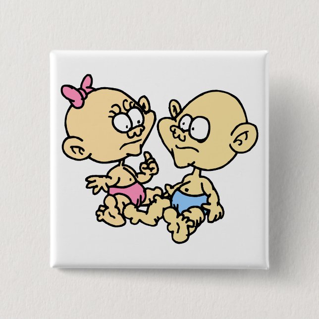 Twins 15 Cm Square Badge (Front)