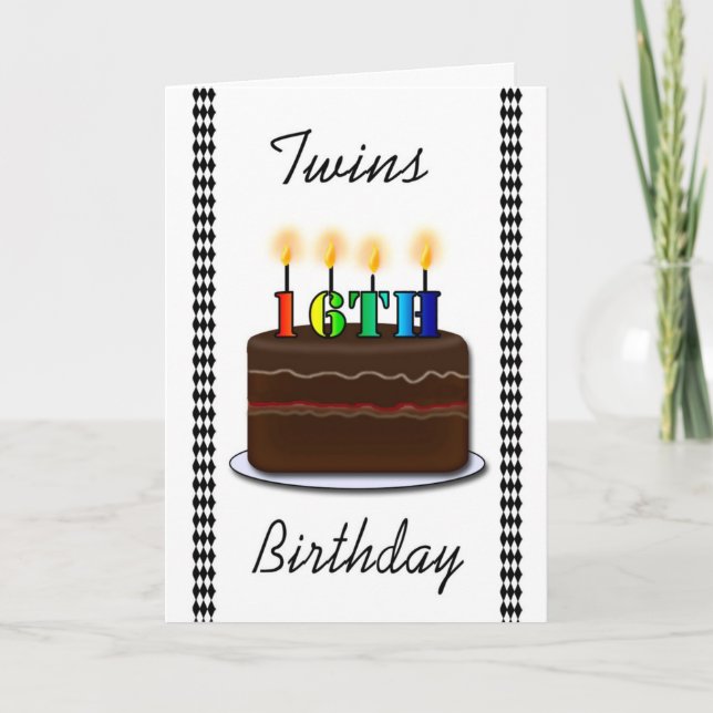 Twins 16th Birthday Card (Front)