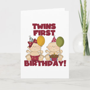 Twins 1st Birthday Boy/Girl T-shirts and Gifts Card