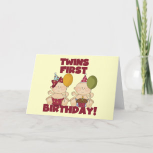 Twins 1st Birthday Boy/Girl T-shirts and Gifts Card