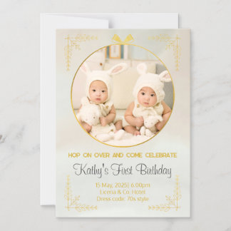 twins 1st birthday invitations