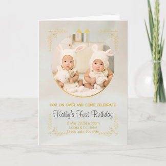 twins 1st birthday invitations