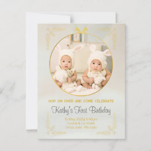 twins 1st birthday invitations