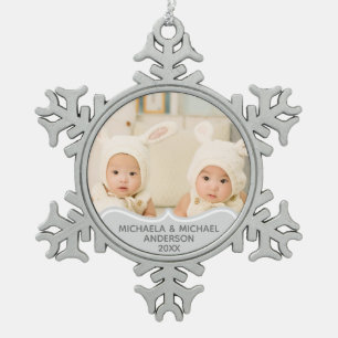TWINS 1st Christmas PHOTO Ornament First