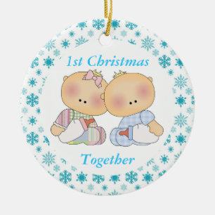 Twins 1st Christmas Together Keepsake Ornament
