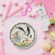 Twins and Stork Vintage Design