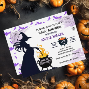 Twins are Brewing Shower Witch Halloween Cauldron Invitation