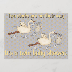 Twins are on the way baby shower invitation