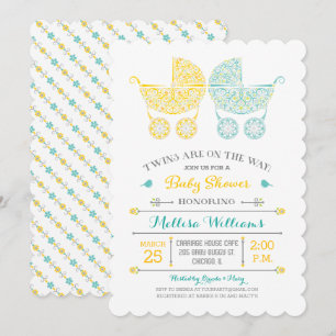 Twins are on the way! Twins Baby Shower Invitation