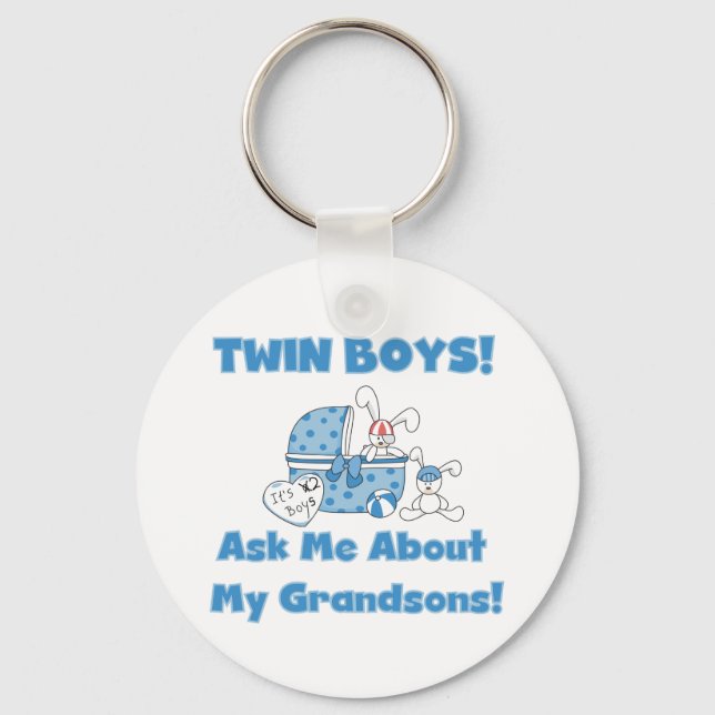 Twins-Ask About My Grandsons Tshirts and Gifts Key Ring (Front)