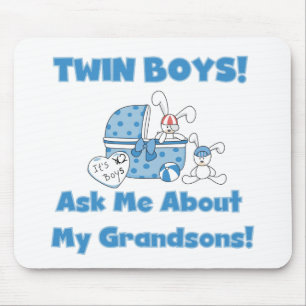 Twins-Ask About My Grandsons Tshirts and Gifts Mouse Mat