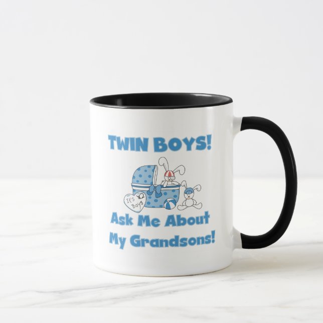 Twins-Ask About My Grandsons Tshirts and Gifts Mug (Right)